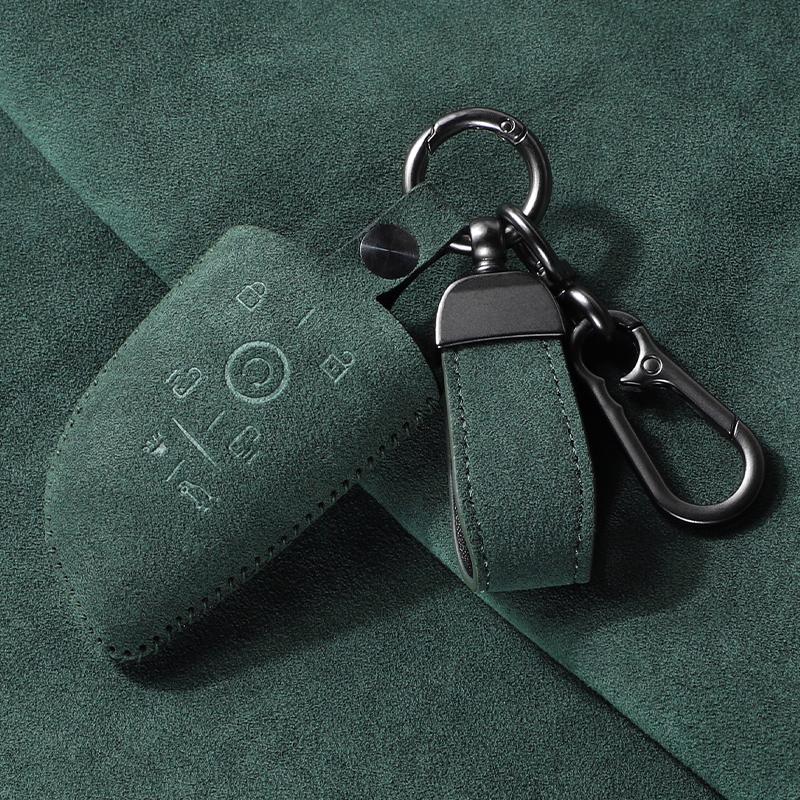 Suede Car Key Cover Case for Chevrolet Tahoe Suburban for GMC Yukon for Buick ENVISION S Plus Protection 2020 2021 2022 2023