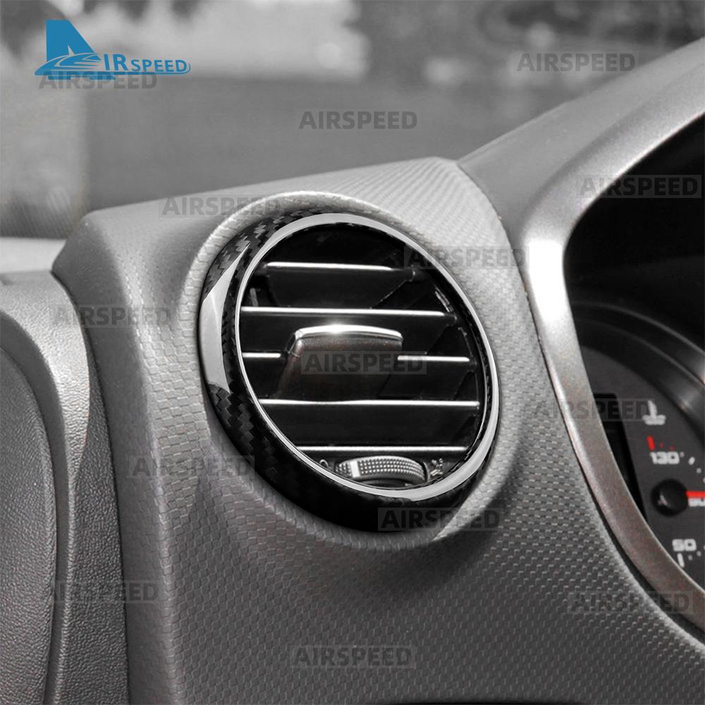 Real Soft Carbon Fiber Sticker For Seat Leon 2005 2006 2007 2008 2009 2010 2011 2012 Car Both Side of Air Outlet Accessories