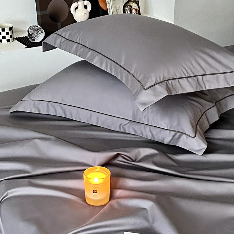 Five-Star Hotel Quality 100% Xinjiang Long-Staple Cotton Solid Color Pillowcase Set (Pair)