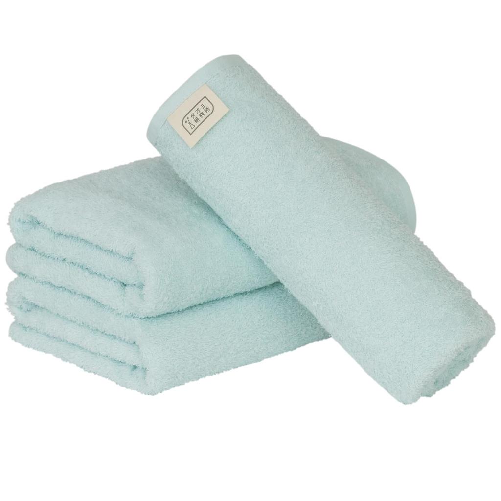 Towel Laboratory Reason for Mini Bath Light Whitish Set of Easy to JapanTechnology [The Lightness] #006 Towels, Green, Green, 3, Quick-Drying, Thin,