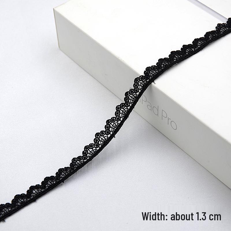 Handmade Black Lace Trim for DIY Jewelry & Clothing, Doll Clothes, Shoe Decoration, Fabric Flowers