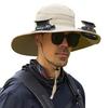 Solar Fan Hat UPF 50+ UV Protection Hat with 2 Solar Fans USB Rechargeable Breathable Men Women Summer Outdoor Activities Fishing Wide Brim Bucket Cap