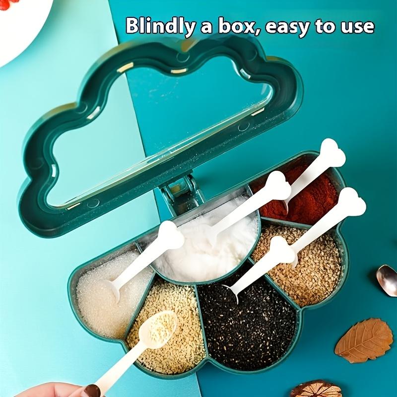 1pc Multi Compartment Spice Organizer , Durable PP Material, Integrated Kitchen Spice Container for Home Use, Versatile Spice Storage Solutio