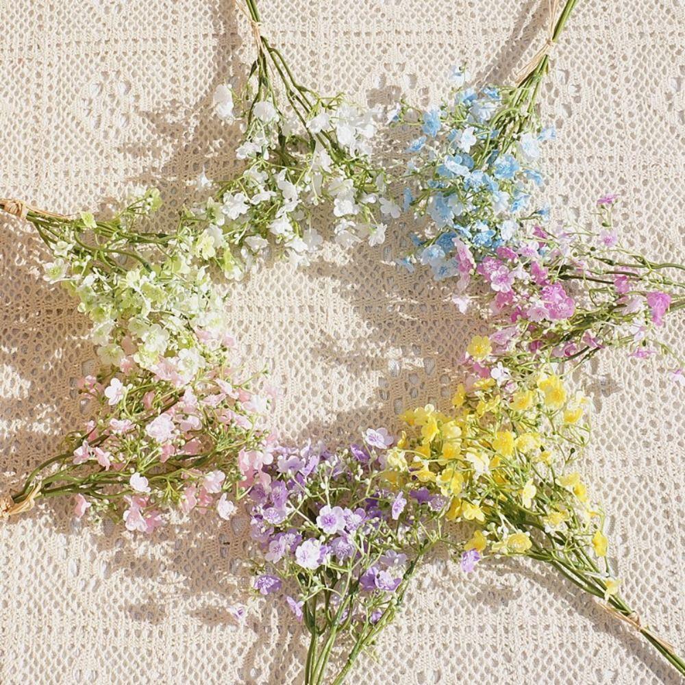 

3 шт. DIY шелковый гипсофила цветок букет пластиковый искусственный цветок подарок на день рождения вечеринка светло-фиолетовый