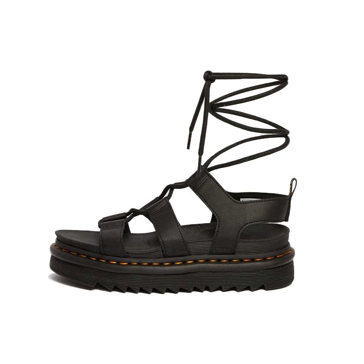 Dr. Martens Women s Nartilla Hydro Leather Gladiator Ankle Strap Sandals Black 24641001 39