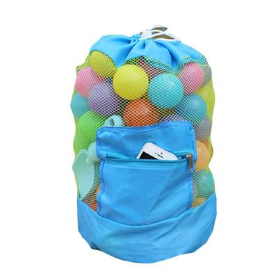Kingsie Mesh Toy Bag, Sandbox Bag, Sand Play Supplies, Toy Storage Bag (Blue)