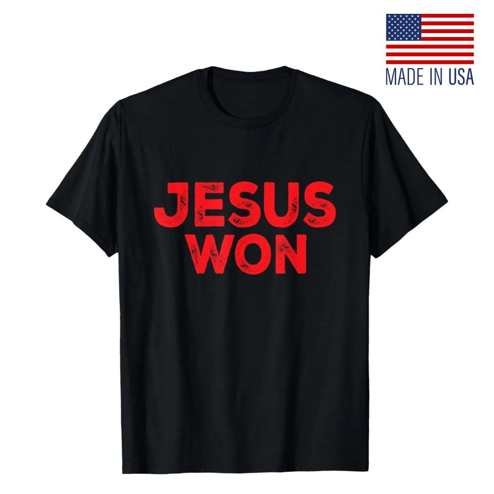 Jesus Won Faith Christian Quote Graphic T-Shirt Unisex | Fan-Made Reprint S-5XL S