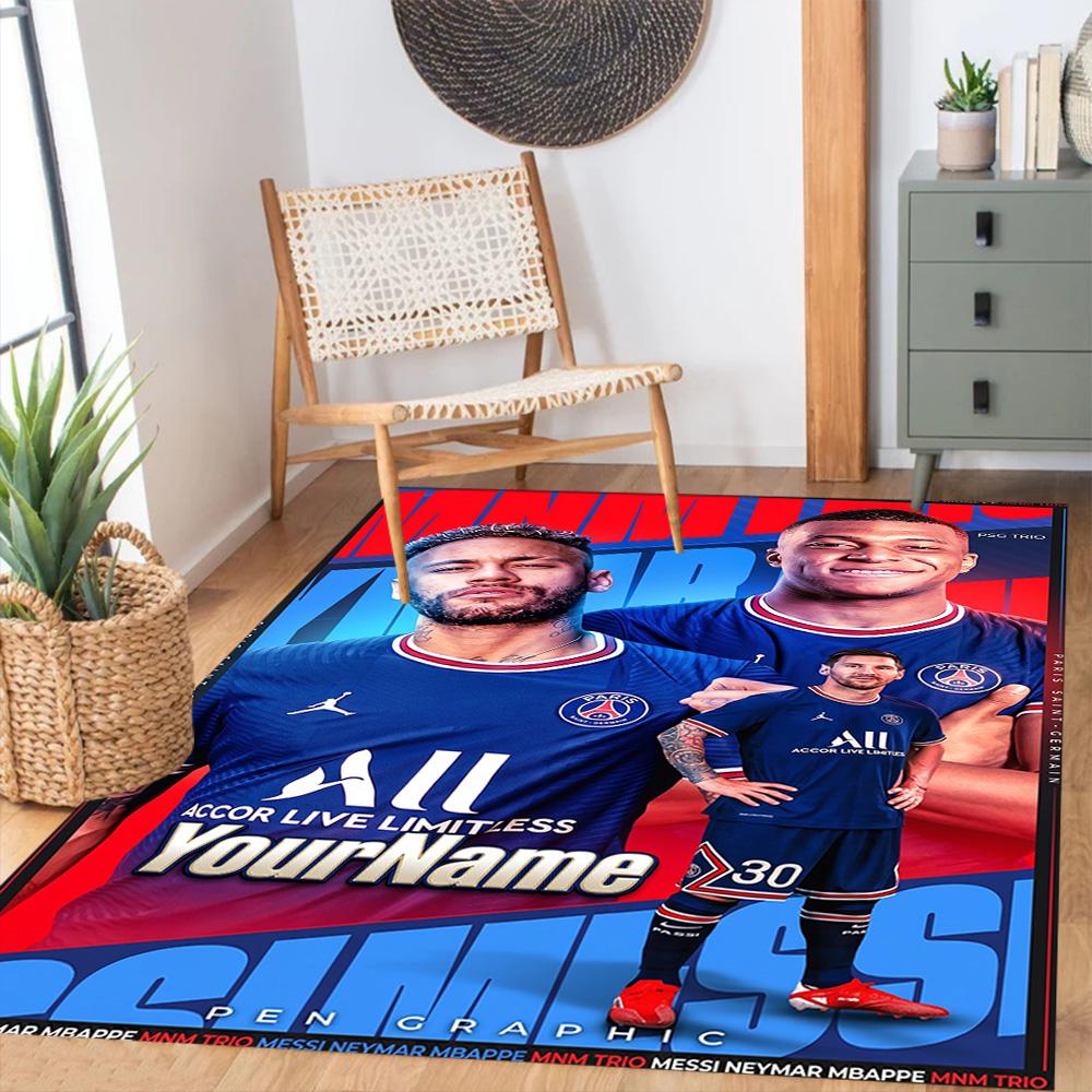 Mbappe 180 Personalized Name Floor Mat Design for Balcony Dining Room Bedrooms Entryway Anti-slip Rug Decorate Offices Birthday/Christmas Gift