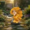 Winged Fairy Ornament Realistic Details Statue HandPainted Home Decoration for Patio, Outdoor