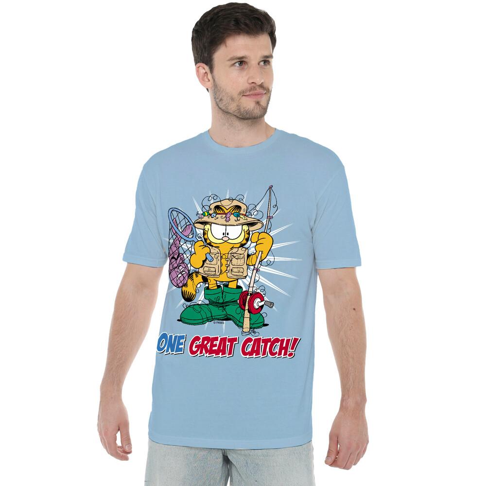 Garfield One Great Catch T-Shirt S-2XL Light Blue XL