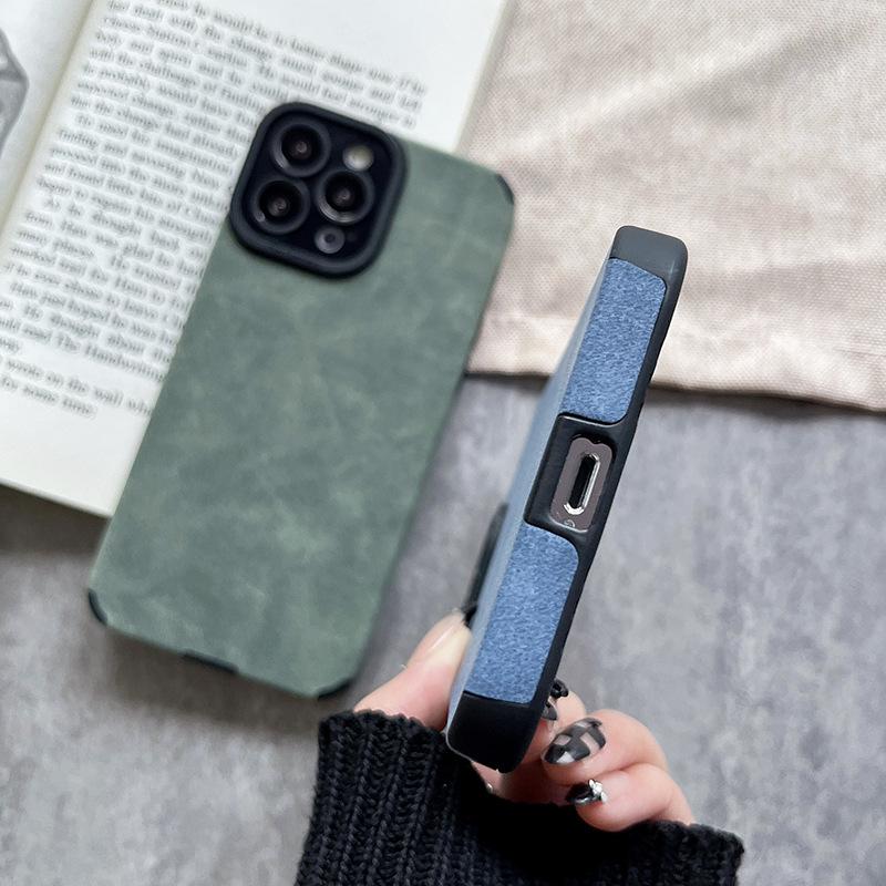 Turning Fur Pattern Solid Color Is Suitable for Apple 14promax Mobile Phone Case Iphone13 Anti-drop 12 Simple 11 Material Case