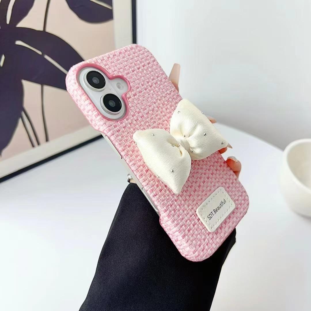 

Чехол для телефона с плетеным узором в виде 3D-банта, подходящий для iPhone 11/12/13/14/15/16/PRO/PROMAX/PLUS iphone16plus