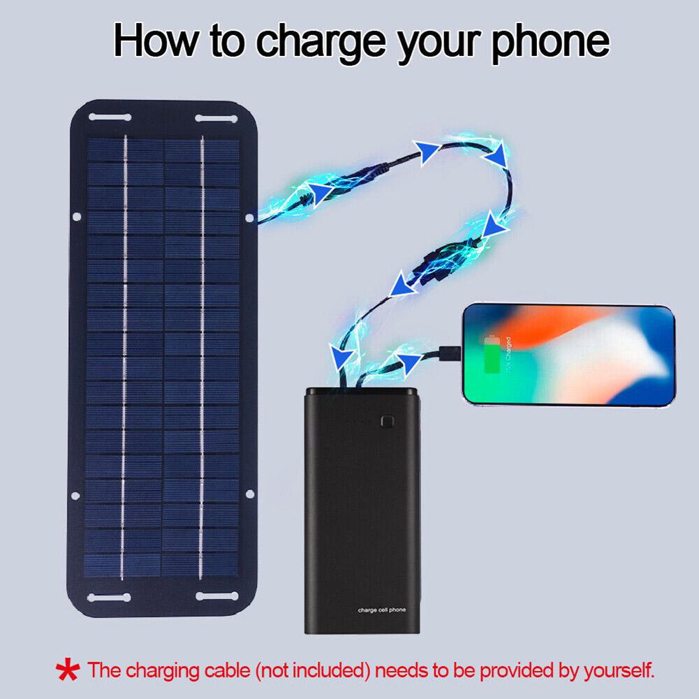 Set 30W Solar Panel 12V Trickle Charger Battery Charger Kit With Double-Headed Clip And USB Female Cable Maintainer Boat Car RV