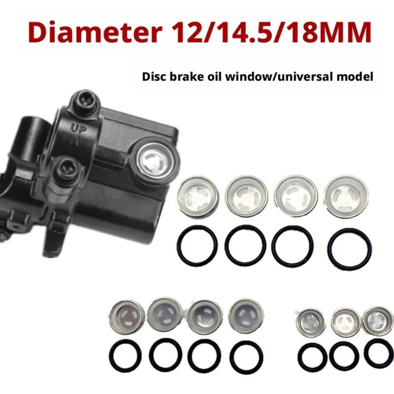 Brake Reservoir Sight Glass Kit for Motorcycle Service, 10-Piece Clear Glass Parts with Rubber Gasket Pieces for Upkeep