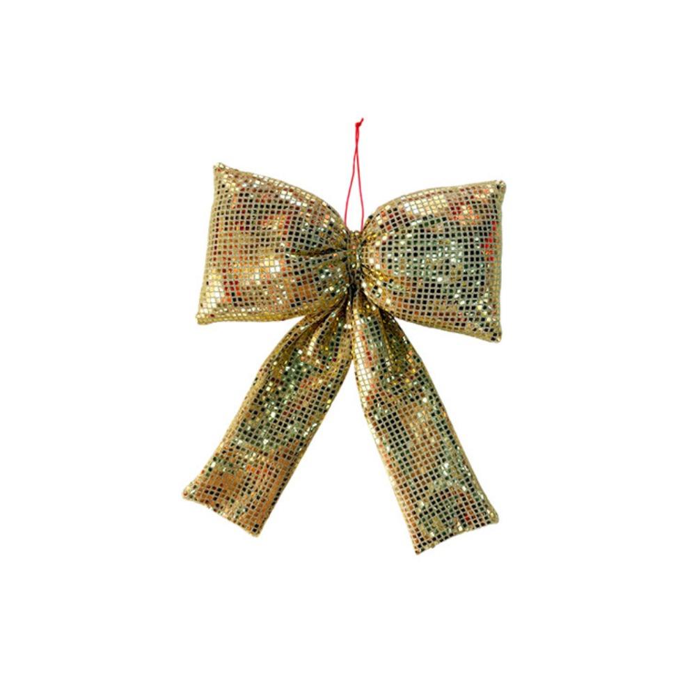 Hanging Christmas Sequin Bow Retro Exquisite Christmas Tree Ornament Sparkling Christmas Bow Pendant New Year Decoration