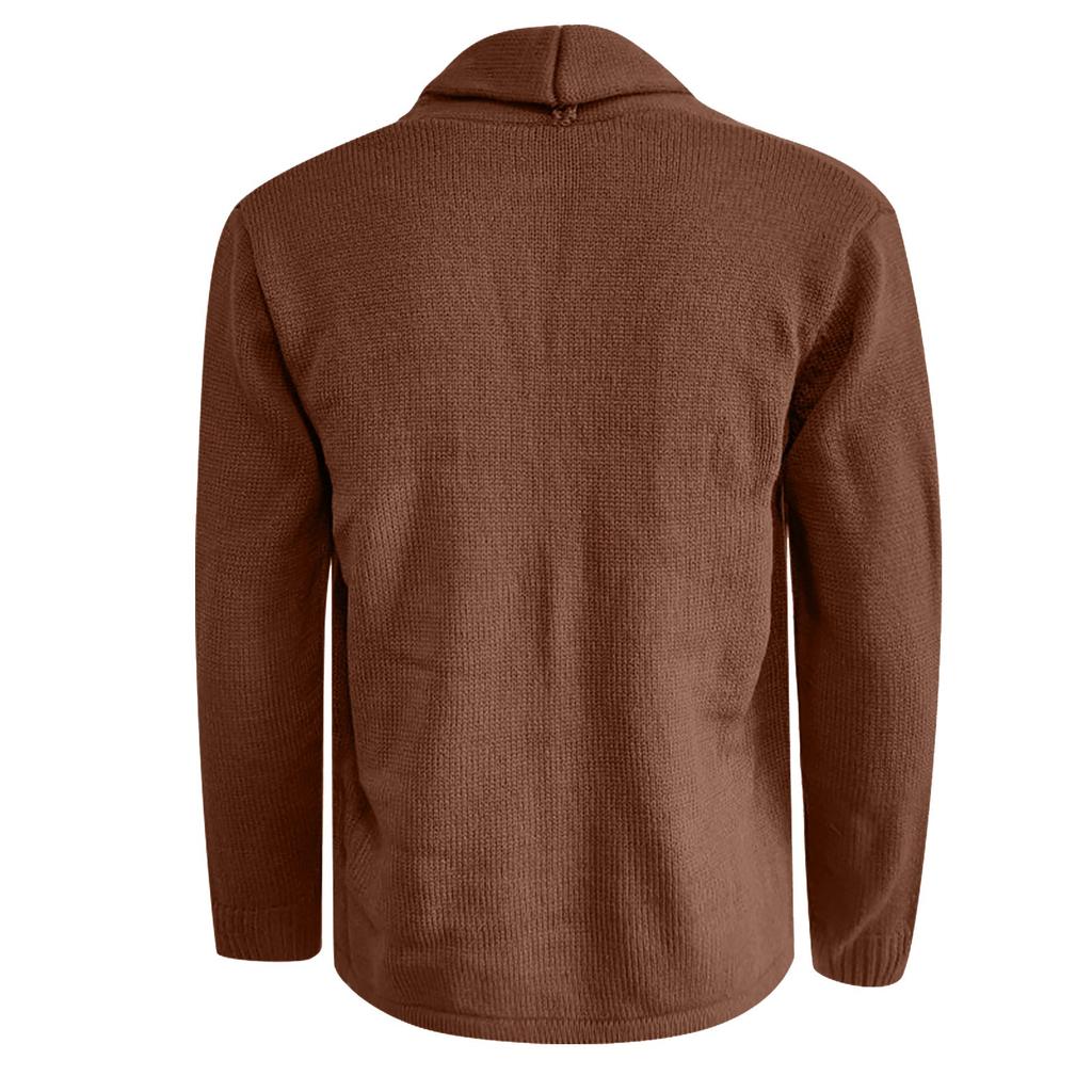 Herre Cardigan Casual Sjal Langermet Ensfarget Knappelukking Jakke
