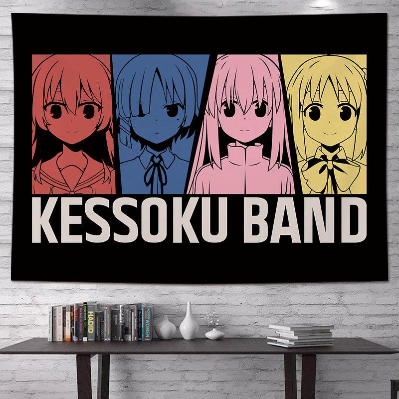 

Hot Anime Bocchi The Rock Print Tapestry Anime Girl Group Wall Hanging Aesthetic Bedroom Living Room Wall Decor 74x94cm(29x37in)