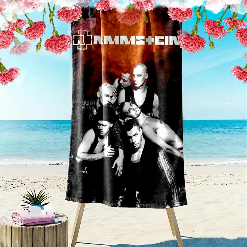Rammstein Print Beach Towel, Large Soft Quick Dry Towel for Beach Camping Swimming