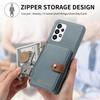 Cards Pocket Wallet Leather Zipper Case For Samsung Galaxy S24 Ultra A14 A24 A34 A15 A55 A05S S23 Plus S22 Bag Purse Stand Cover