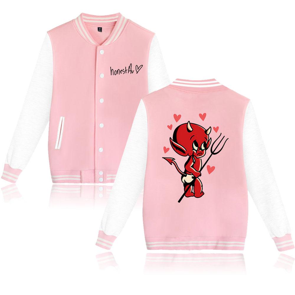 

Honestav Графический принт Мужская Женская Куртка Пальто Толстовки Худи Бейсбольная форма Уличная одежда Мальчики Девочки Кардиган Топы Одежда XXS розовый