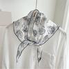 Scarf Women Cotton Linen Neck Head Scarves Headscarf Small Shawl Small Flower Thin Neckerchief Triangle Scarf Hair Scarf INS
