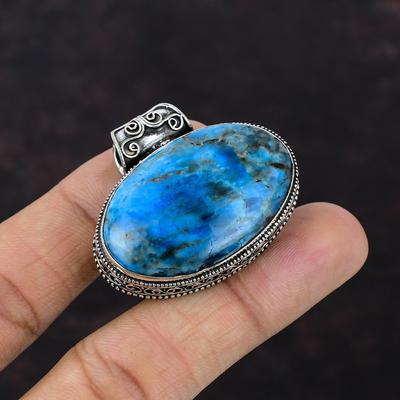 Ciondolo in apatite al neon Ciondolo in pietra preziosa Ciondolo in argento sterling 925 Gioielli fatti a mano Bellissimo ciondolo vintage Regalo per lui Ciondolo con pietra portafortuna