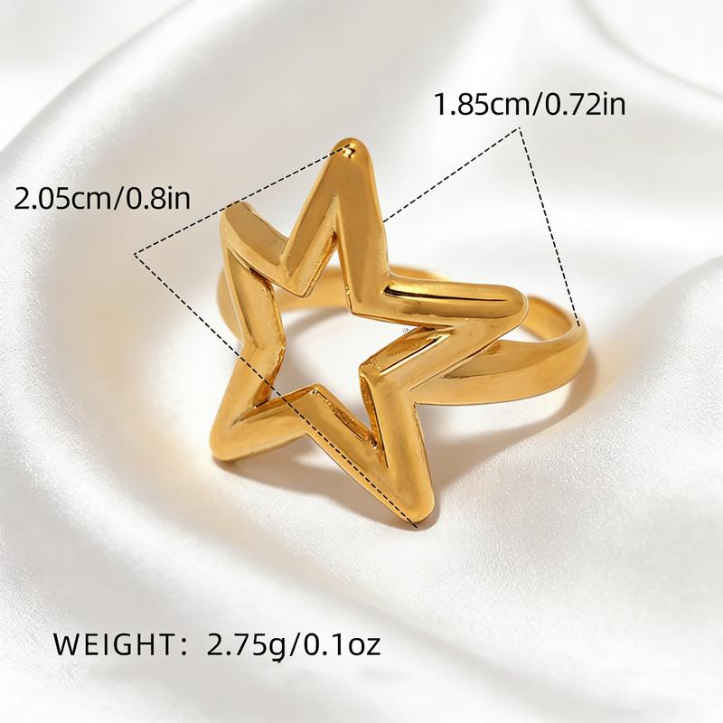 Minimalist Star Moon Open Ring Set for Women Exquisite Vintage Line Curved Moon Finger Ring Casual Versatile Couple Jewelry Gift
