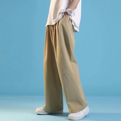 Pánské kalhoty Stahovací šňůrka Pružný pas Rovný Široká noha Volné Tenké Jednobarevné Streetwear Hluboký Rozkrok Dlouhé Sportovní Kalhoty Běžné Tepláky