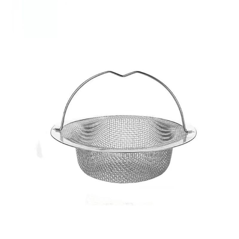 

1/2/3Pcs Stainless Steel Sink Filter Trap Bathtub Hair Catcher Stopper Kitchen Food Slag Mesh Strainer Metal Floor Drain &Handle