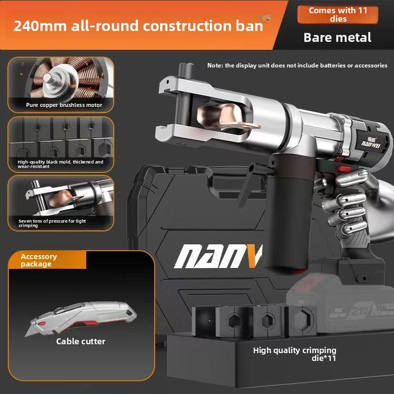 NANWEI 240mm Brushless Lithium-ion Hydraulic Crimping Pliers, Electric Wire Crimping Pliers, 21V Wire Terminal Crimping Pliers, Piezoelectric Pliers 240mm machine