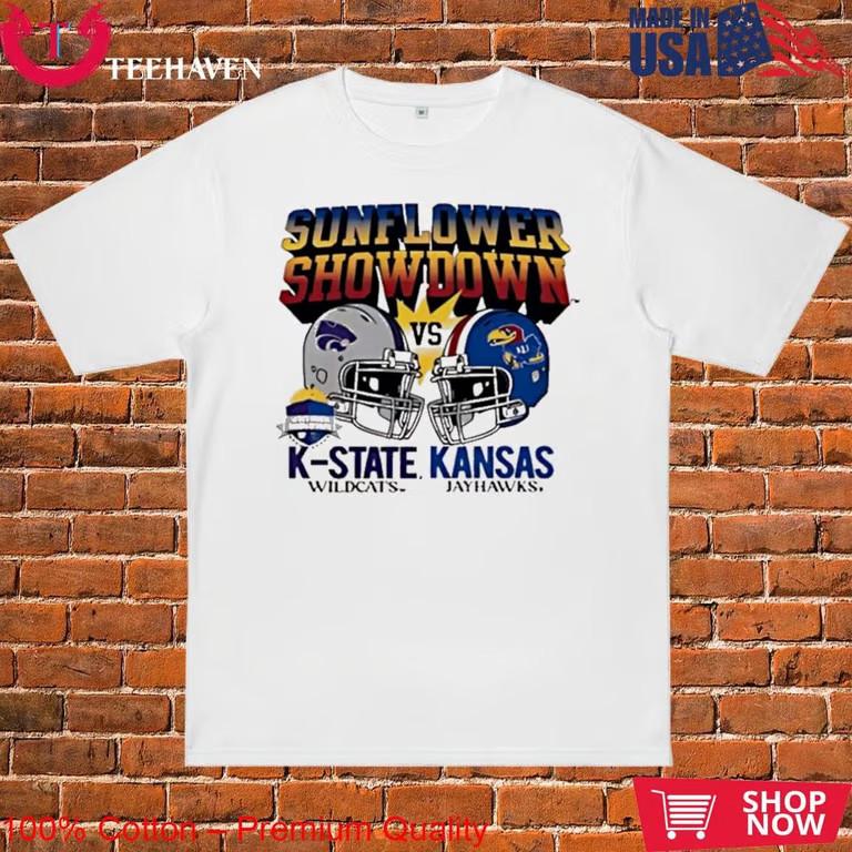 Sunflower Showdown Wildcats Jayhawks Football Helmets T-Shirt Unisex T-Shirt XL