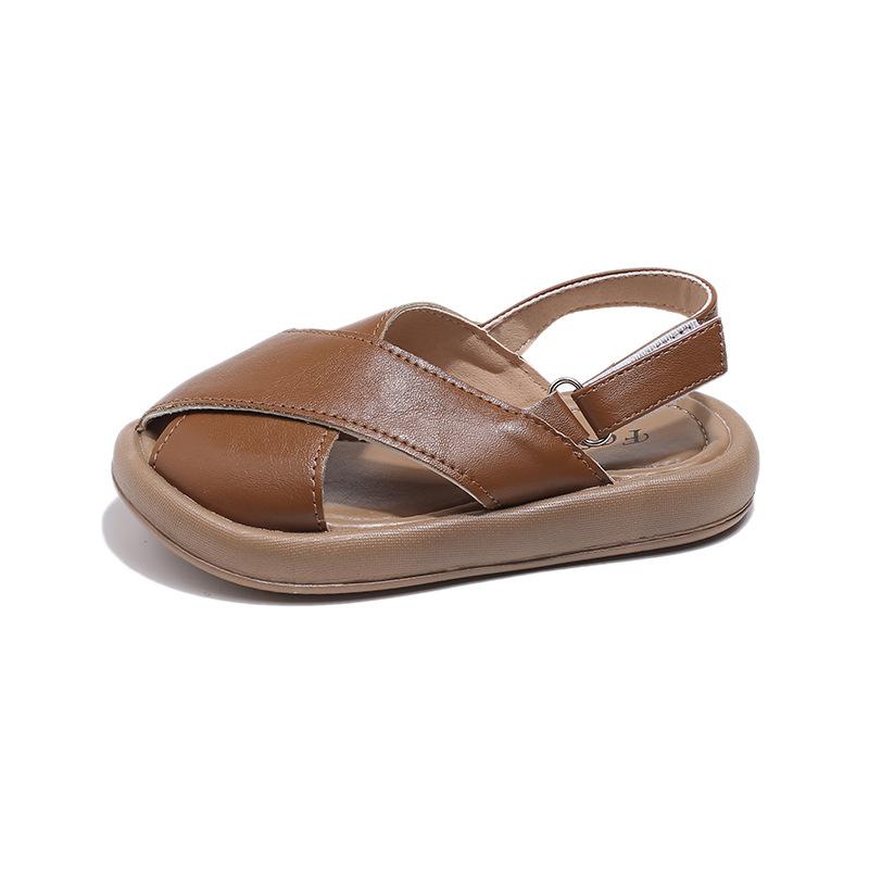 

Минималистичные сандалии Baotou для девочек с универсальной мягкой подошвой и нескользящими туфлями принцессы, весенняя модная повседневная обувь для маленьких девочек 25