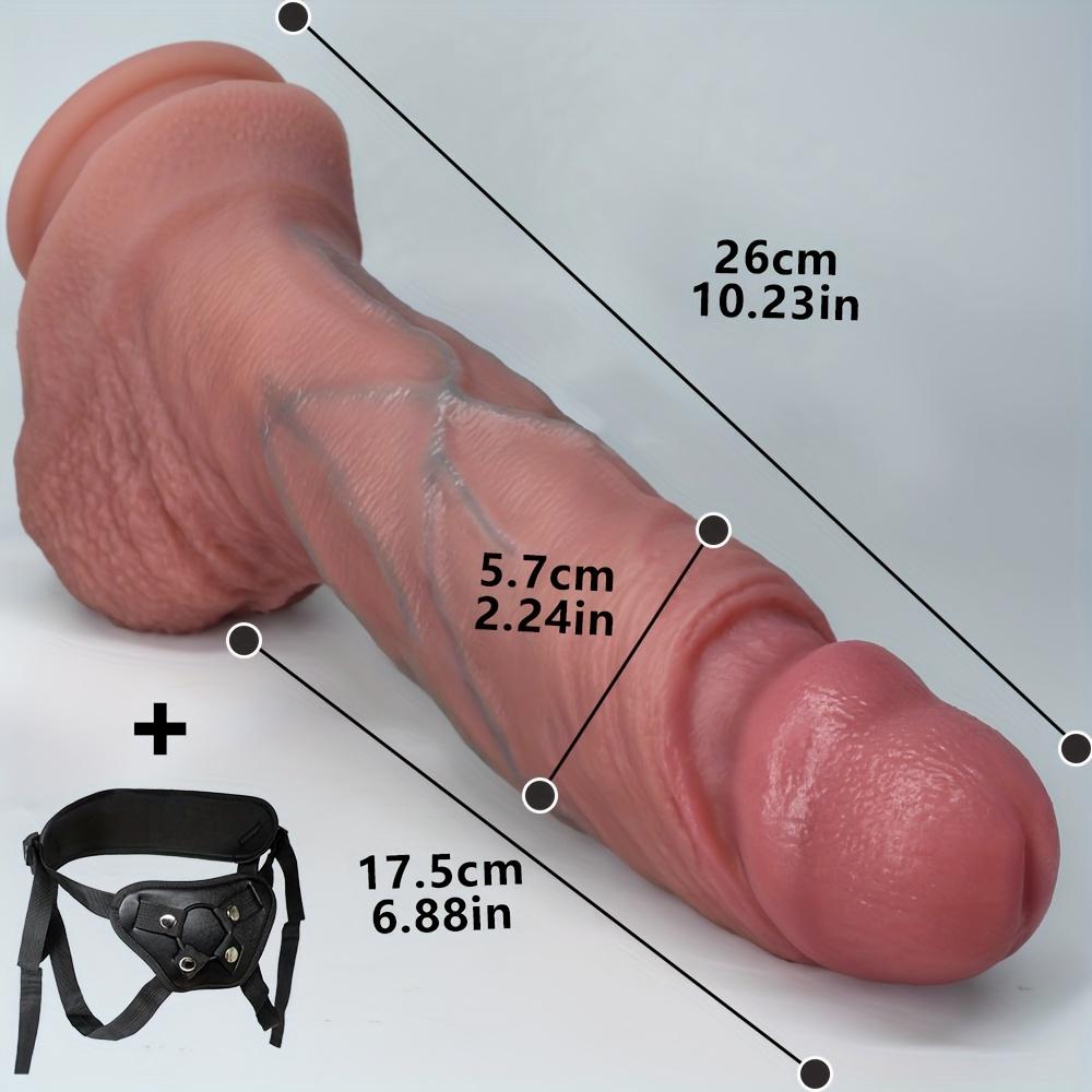 10.24" Wearable Realistic Silicone Dildo, Soft Skin Feel Penis Toy, Flexible Long Design, Anal & G-Spot Stimulator for Women Couples