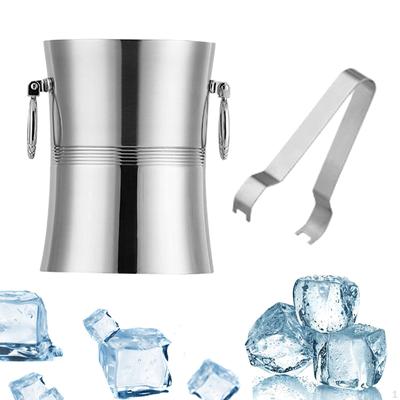 Stainless Steel Ice Buckets Beer Chiller Drinks Cooling Bucket Insulated Metal Beverage