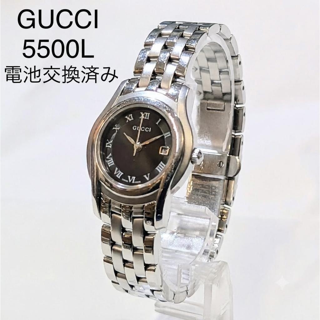 Used GUCCI Gucci 5500L Black Dial Date Ladies Working Product