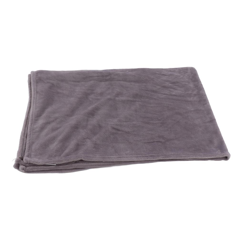 Flannel Throw Blanket Plush Light Breathable Foldable Warm Stylish Simple Soft Blanket Light Gray