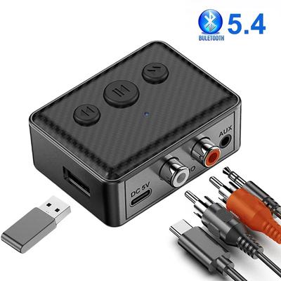 USB Bluetooth 5.4 Audio Empfänger Adapter Kabellos Stereo Musik 3,5mm AUX RCA Unterstützung U-Disk Wiedergabe Für Desktop Lautsprecher Verstärker