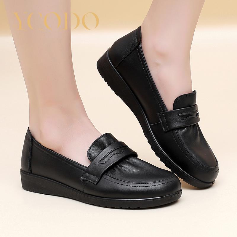 Spring and Summer Leather Women Fashion Casual Flat Leather Shoes