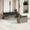 Vidaxl 9-Cz. Set di Mobili da Giardino con Cuscini, Grigio, Polyrattan