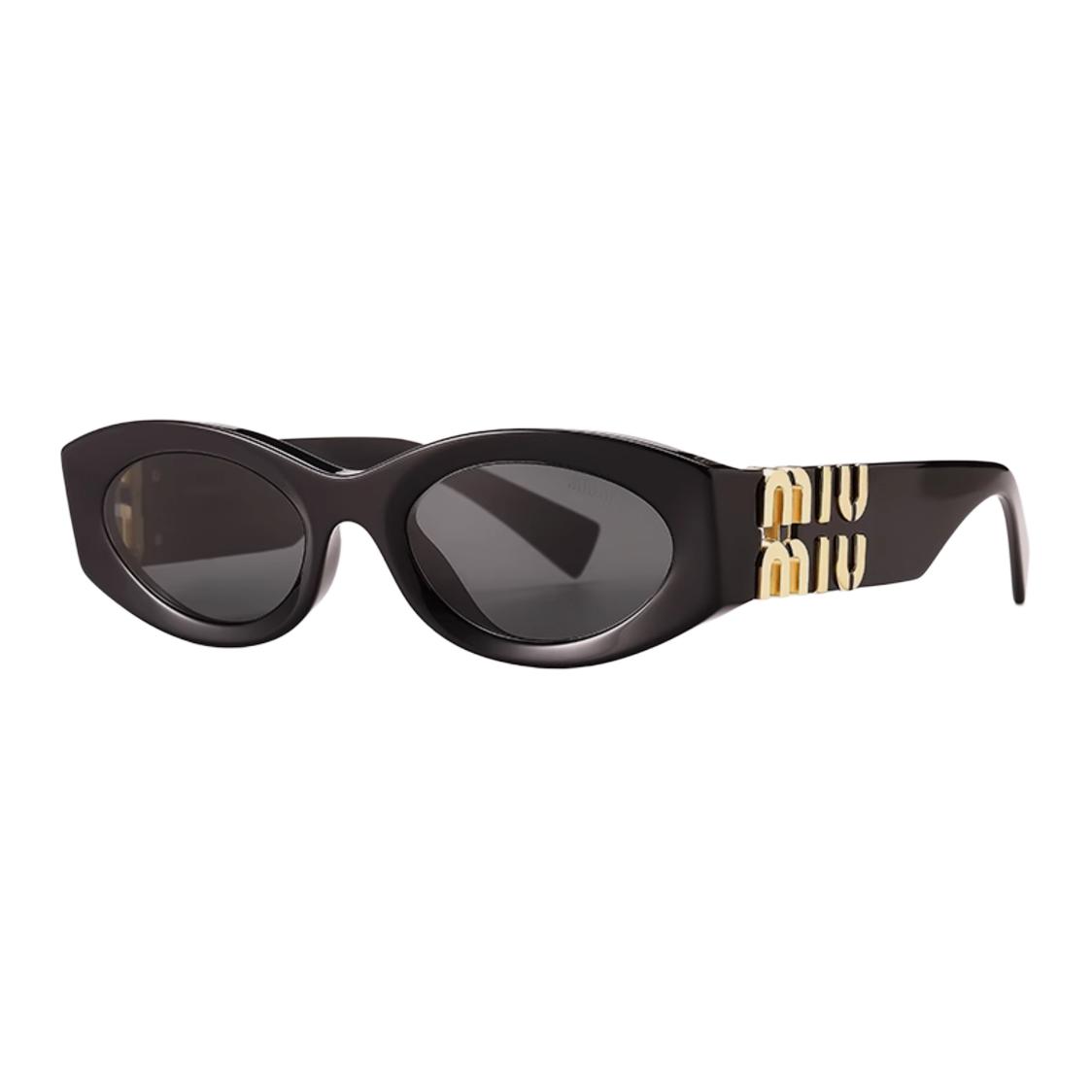 Miu Miu Cat Eye Sunglasses With Logo Women sunglasses Multicolor 0MU11WS Eyeglass Case/Pouch+Box,Black
