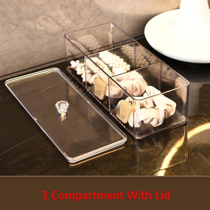 Clear Acrylic Makeup Layered Storage Box Dressing Table Cosmetic Lipstick Organizer Boxes Desktop Drawer Divider Storage