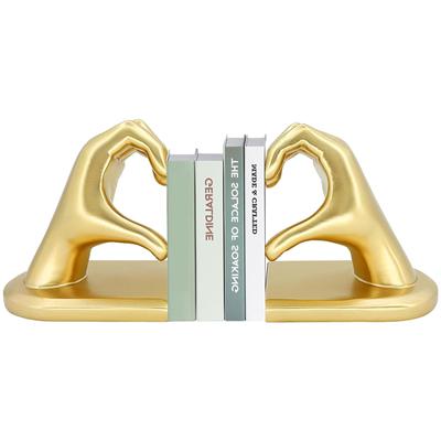 Heart Hands Bookend Decorative Book End Craft Bookshelf Ornament for Home Indoor Decor