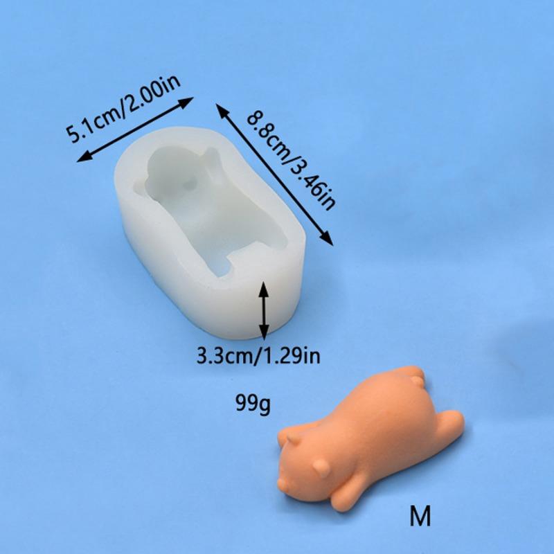 Cute Polar Bear Candle Silicone Mold Handmade Little Bear Craft Cement Gypsum Soap Mold DIY Chocolate Ice Cake Baking Tool