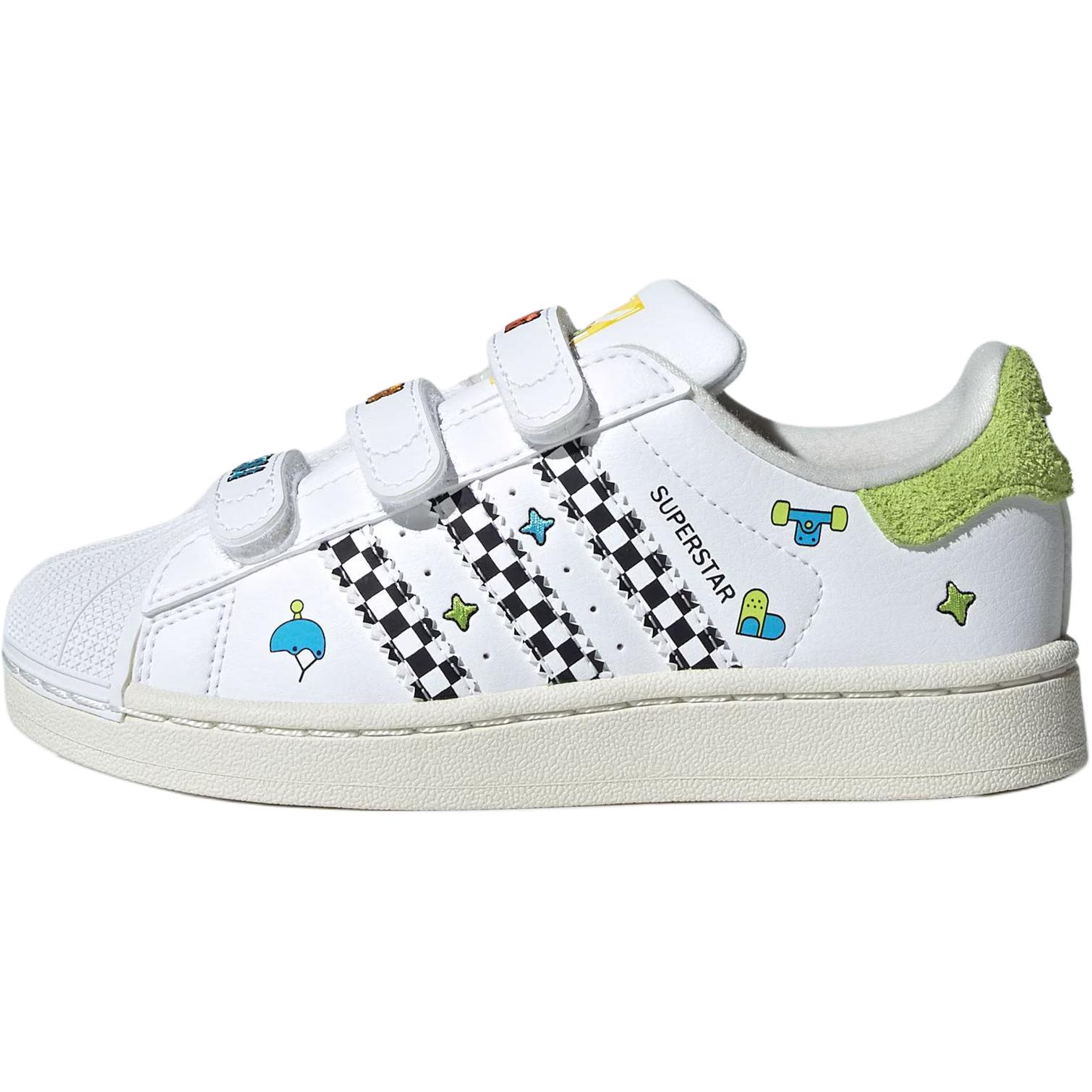 Adidas Originals Superstar 2 Low top Kids Skateboarding Shoes White Green JS2469