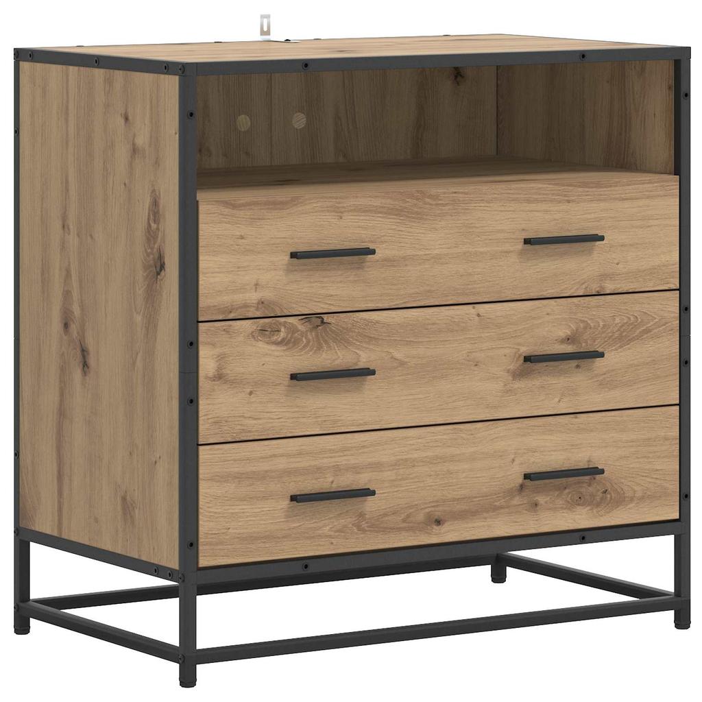 Drawer Cabinet 3 Drawer Artisan Oak 70 x 41 x 70 cm