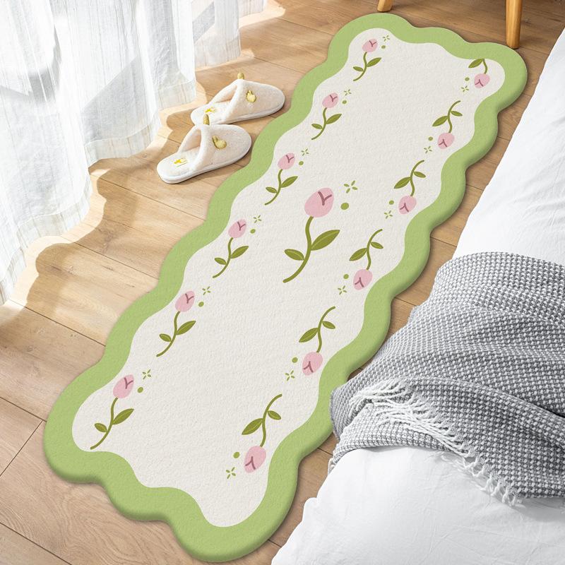 Thickened Imitation Cashmere Floor Mat, Small Fresh Bedroom Bedside Blanket, Living Room Carpet, Household Bay Window Mat