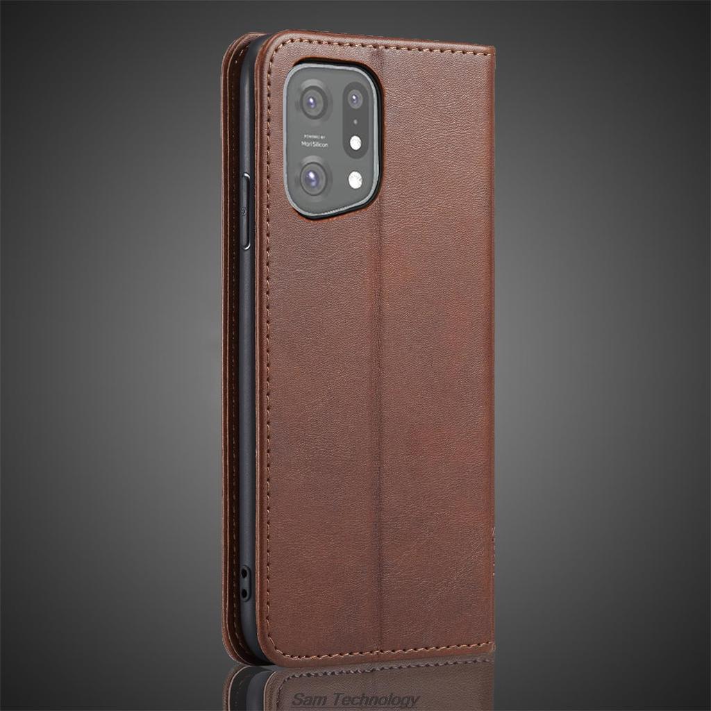 Magnetische Anziehungskraft Ledertasche für OPPO Find X5 6,55" Kartenhalter Holster Flip Cover Tasche Brieftasche Handytaschen Fundas Coque