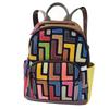 Echtleder Damen Tasche Farbige Rindsleder Patchwork Rucksack Retro Lässiger Rucksack Damen Tasche