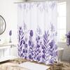 Purple Eucalyptus Shower Curtain, Plant Leaves Fabric Cloth Shower Curtains for Rustic Vintage Bathroom Decor