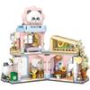 MEIEST Mini City Shop Street View Building Blocks Model Set,Simulation Panda Architecture Collection Particle Construction Building Bricks Toy
